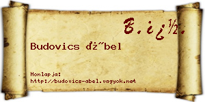 Budovics Ábel névjegykártya